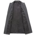 thumbnail image 3 of New Mens Mid-long Lapel Solid Autumn&winter Wool Overcoat, 3 of 4