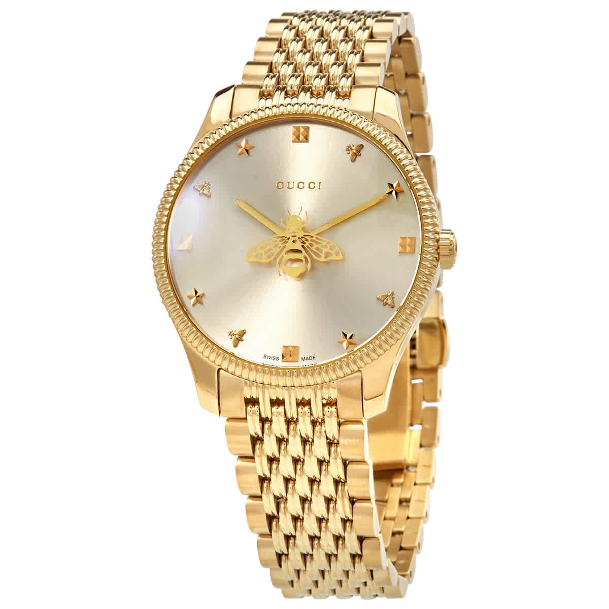 GUCCI G-Timeless 29MM Gold PVD Silver Dial Slim Women's Watch YA1265021 |  Fast & Free US Shipping | Watch Warehouse