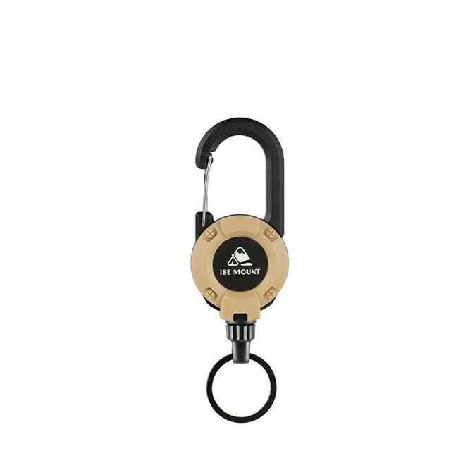 Llavero Retráctil Multifuncional con Mosquetón, Cable de Acero Resistente, Cordón Extensible, Portaidentificación con Cuerda de Acero Inoxidable para Llaves, Herramientas y Uso Exterior