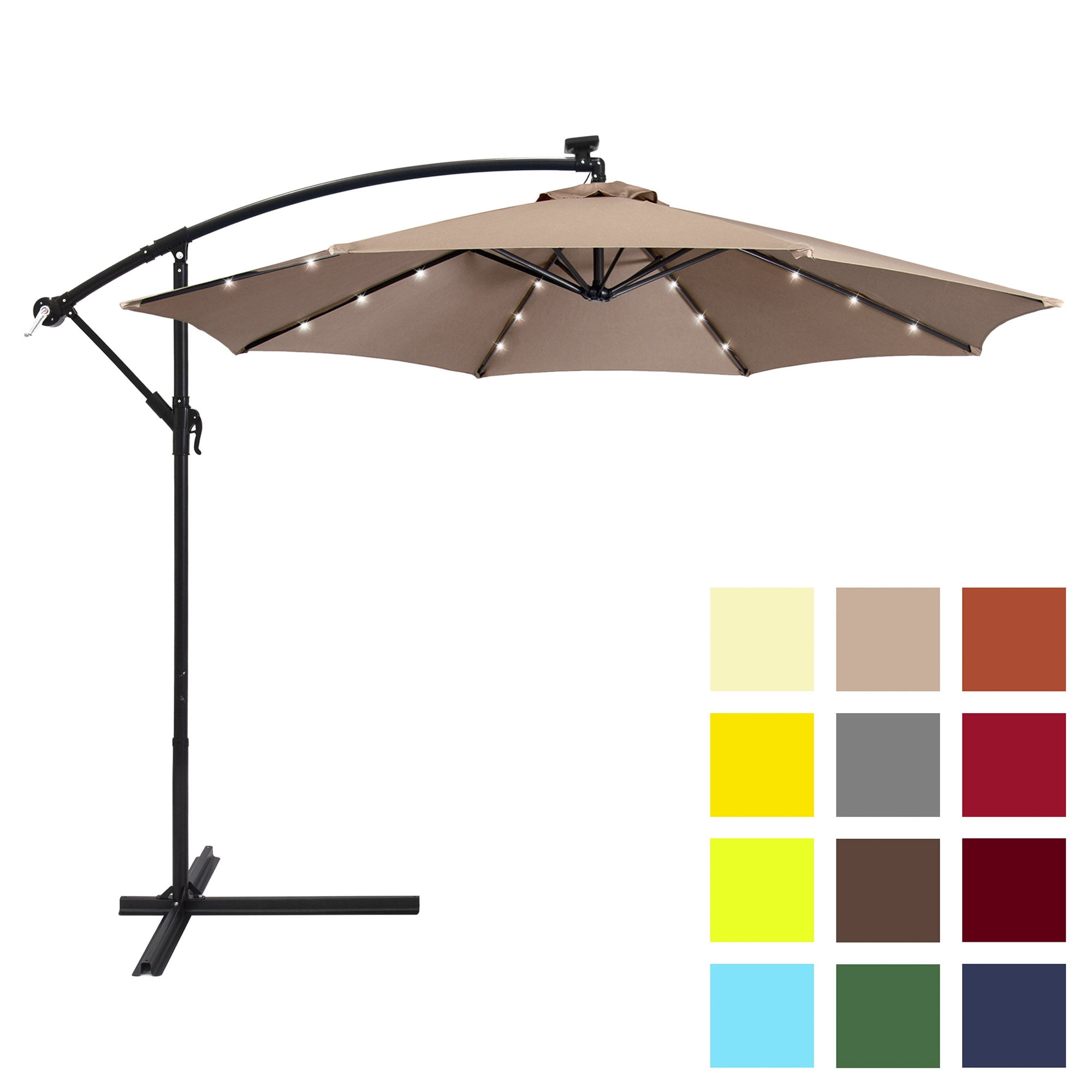 Best Choice Products 10Ft Solar Led Offset Patio Umbrella W/ Easy Tilt