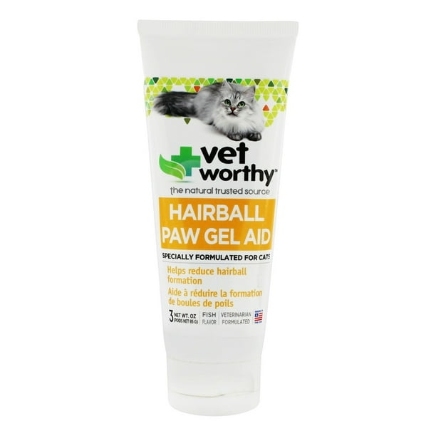 Vet Worthy Hairball Paw Gel Aid For Cats Fish Flavor 3 oz
