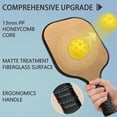 thumbnail image 2 of Pickleball Paddles Set Of 2, Fiberglass Surface, Wood Grain Print, 4 Balls & Bag, 2 of 5