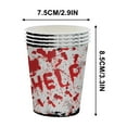 thumbnail image 2 of XIAOLE Halloween Party Tableware Set Disposable Scary Party Tablecloth, With 16pcs Scary Hand Prints Disposable Paper Cup , Halloween Theme Party Tableware Set Decorations, 2 of 4