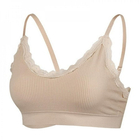 

[Big Clear!]Women s Bra Wire Free Bra Cotton Underwear with Chest Pad Elegant Back Bra Ladies Sports Vest