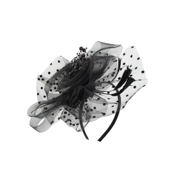 Vocoste 1 Set Headband Feathers Hair Accessories for Women Black