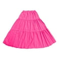 thumbnail image 3 of A Line Skirts for Women Mid Length Elastic High Waisted Flowing Ruffles Fairy Skirt Soild Cake Skirt With Pockets (Rose Red,Medium), 3 of 4