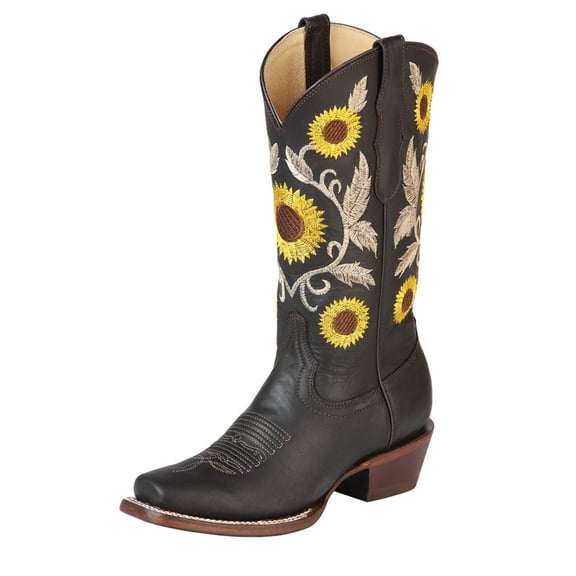 Women’s Cowgirl Boots Sunflowers Embroidered Shaft Western 'Centenario' 125773