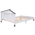 thumbnail image 5 of ARCTICSCORPION Wood Full Size Low Platform Bed Frame with House-shaped Headboard, 82.4"L X 57.1"W X 38.3"H 300 lbs Load Easy Assembly, White, 5 of 9