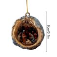 thumbnail image 3 of CASAFUN 3D Acrylic Christmas Nativity Pendants, Nativity Scene Christmas Tree Hanging Decorations, Creative Space Design Nativity Day of Jesus Ornament Christmas Religious, 3 of 4