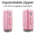 thumbnail image 2 of Set of 4 Expandable Luggage Suitcase, Lightweight Hardshell Suitcase Sets with TSA Lock and 360° Double Spinner Wheels, 14"20"/24"/28" Carry-on Travel Suitcase for Women Men Weekender, Pink, 2 of 9