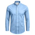 thumbnail image 4 of Ytobaz Dress Shirt for Men Long Sleeve Button Down Casual Tuxedo Shirts with Pleated Front Wrinkle Free Classic Fit Band Collar Tops for Wedding Party Banquet Business, 4 of 5