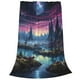 thumbnail image 2 of Fotbe Fantasy Landscape Starry Night Manta de Franela Acolchonada con Estampado, Súper Suave y Esponjosa, Extra Grande para Sofá, Cama, Uso Todo el Año-80"x60", 2 of 7
