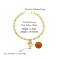thumbnail image 3 of Stone Filled Crown Initial Letter Piece 4mm 10" Flat Cuban Chain Ankle Bracelet Anklet, 3 of 3