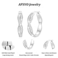 thumbnail image 5 of APSVO 18K White Gold Plated Twisted Simulated Diamond Hoop Earrings for Women with S925 Sterling Silver Post Hypoallergenic Earrings Birthday Christmas Jewelry Gifts Teen Stocking Stuffers Adults, 5 of 7