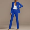 thumbnail image 4 of Breezora Women's Autumn Two Piece Suit Set Slim Fit Blazer and Trousers Office Work Professional Outfits for Ladies L Size Blue, 4 of 7