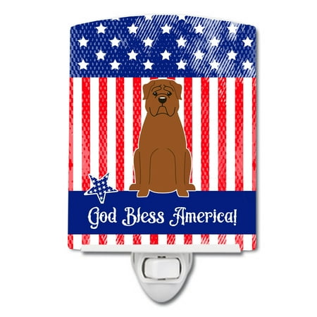 

Caroline s Treasures BB3068CNL Patriotic Dogue de Bourdeaux Ceramic Night Light 6x4x3 multicolor