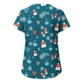 thumbnail image 3 of Snorda Haut de Blouse Médicale pour Femmes Mode Manches Courtes Col en V Uniformes de Travail avec Poche Imprimée, 3 of 4