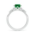 thumbnail image 2 of ANGARA Lab Grown 1.5 Ct Vintage Style Emerald Engagement Ring with Leaf Motifs for Women in 14K White Gold (Size-9x7mm) | May Birthstone, Anniversary, Jewelry Gift for Women | Lab-Grown Emerald Ring, 2 of 8