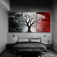 thumbnail image 3 of wall26 Canvas Print Wall Art Set Black, White &amp; Red Zen Tree Collage Abstract Nature Watercolor Modern Art Rustic Scenic Dramatic Multicolor Ultra for Living Room, Bedroom, Office - 16"x24&q, 3 of 4