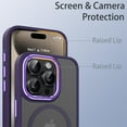 thumbnail image 7 of JTCASES for iPhone 12 Pro Max Magnetic Case Support Wireless Charging, Car Mount, Thin Lightweight Rugged Shockproof Shell Anti-yellow Clear Silicone Frame, Purple, 7 of 7