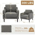 thumbnail image 2 of Modern Wingback Living Room Chair, Upholstered Fabric Accent Armchair, Single Sofa Chair with Lounge Seat and Wood Legs for Office/Bedroom/Reading Spaces, Beige, 2 of 7