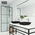thumbnail image 4 of VIGO Roma Modern Black Matte Shell Glass 16 in. L x 16 in. W x 4 in. H Square Vessel Bathroom Sink, 4 of 8