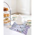 thumbnail image 4 of Purple Flowers Kitchen Dish Towels for Drying Dishes Set of 3, Weeping Spring Floral Bicycle Checkered Waffle Weave Microfiber Hand Tea Bathroom Towels Quick Dry & Absorbent Towel 12x12, 4 of 7
