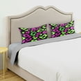 thumbnail image 5 of Pink Green Leopard Pattern Queen Size Satin Pillowcase 30''x20'' Double-Sided Print Soft Wrinkle Resistant, 5 of 9