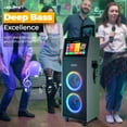 thumbnail image 3 of Dolphin Karaoke Machine with Smart Touchscreen Display, Rechargeable Speaker with Tablet - HDMI, Voice Modulation, Android & iOS Mirroring Includes 2 Wireless Microphones, 3 of 6