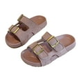 thumbnail image 5 of YDFCWXW Unisex-Child Slides Double Buckle Adjustable Flat Sandals Slippers for Boys Girls (Pink, 27), 5 of 9