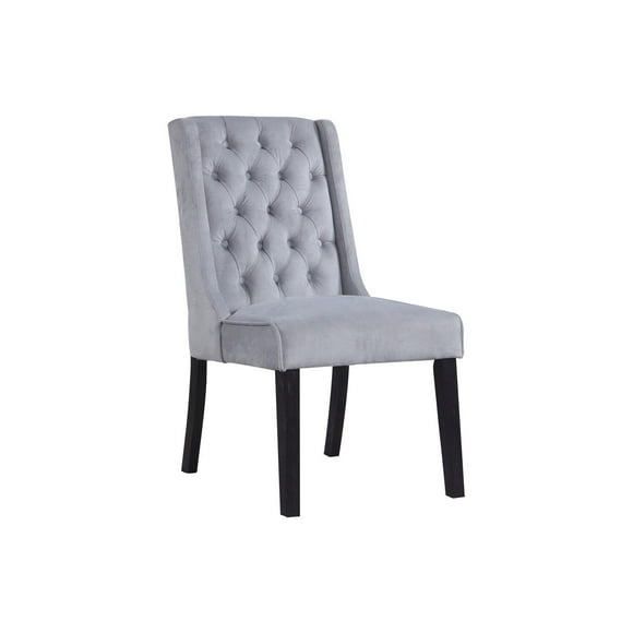 Best Master Furniture Newport contemporary Tufted Wingback Dining chair Set of 2, grey