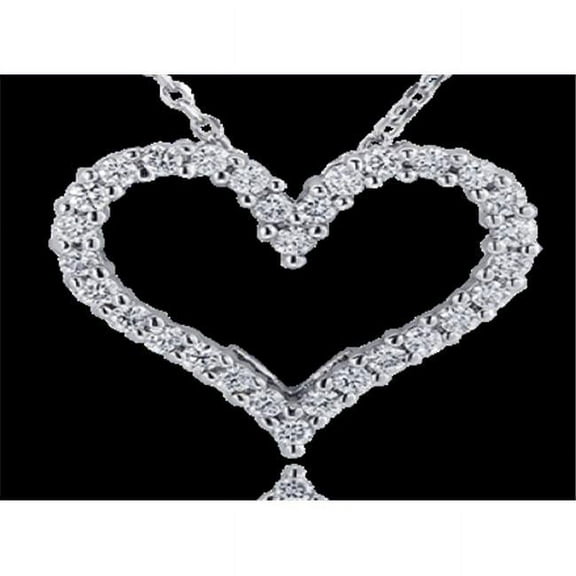 PW29039-0.33 14KW G-VS-2 0.33 Classic 14K White Gold Heart Pendant, G VS-2 Round