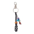 thumbnail image 3 of Nylon Pouch Keychains with Gemstone Chip Beads and Alloy Swivel Clasps Lanyard Snap Hook Black 13cm, 3 of 5