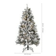 thumbnail image 4 of SAFAVIEH 5.5 Ft Pre-Lit Fully Decorated Artificial Christmas Tree With Pine Cones, Frosted White/Green, 4 of 12