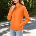 thumbnail image 6 of Women's Hooded Raglan Lightweight Waterproof Sun Protection Zip Up Outdoor Jacket,L,Women's Plus Size, 6 of 9