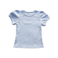 thumbnail image 4 of CPNG Girls Summer Short Sleeve T Shirt Little Girls Pure Cotton Solid Color Puff Sleeve Crewneck Soft Tops T-Shirts(Light Blue,14-15 Years), 4 of 4