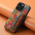 thumbnail image 2 of for Samsung Galaxy A16 (5G) Cork Wood Phone Case Retro Colorful Flower Floral Printed Back Cover, Multiple Magnetic Folio Flip ID Credit Card Holder Slot, Kickstand Support, 2 of 7