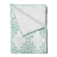 thumbnail image 2 of Floral Soft Flannel Fleece Blanket, Abstract Horizontal Lines Geometric Bold Thin Stripes Ocean Themed Illustration, Cozy Plush for Indoor and Outdoor Use, 60" x 80", Seafoam White, by Ambesonne, 2 of 5