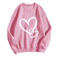 thumbnail image 1 of KIHOUT Chandails de Mode pour Femmes, Blouse Décontractée à Manches Longues, Col Rond, Imprimé Cœur, Coupe Ample, Chandail d'Automne/hiver, Tailles P-2TG, 1 of 3