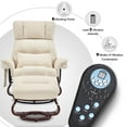 thumbnail image 4 of MCombo Swivel Recliners with Ottoman, Reclining TV Chairs with Vibration Massage, Faux Leather Ergonomic Lounge Chair for Living Room Bedroom 4832(Cream White), 4 of 9