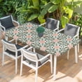 thumbnail image 2 of Boho Flowers Table Cloths for 3 Foot Rectangle Tables, Farmhouse Abstract Geometric Patterned Patio Waterproof Elastic Fitted Tablecloths, Washable Rectangular Table Cover for Camping, 2 of 8