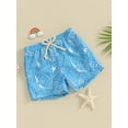 thumbnail image 4 of vera natura Kids Boys Swim Trunks Summer Ocean Animal Print Elastic Drawstring Beach Shorts Toddler Swimwear Bathing Suit, 4 of 8