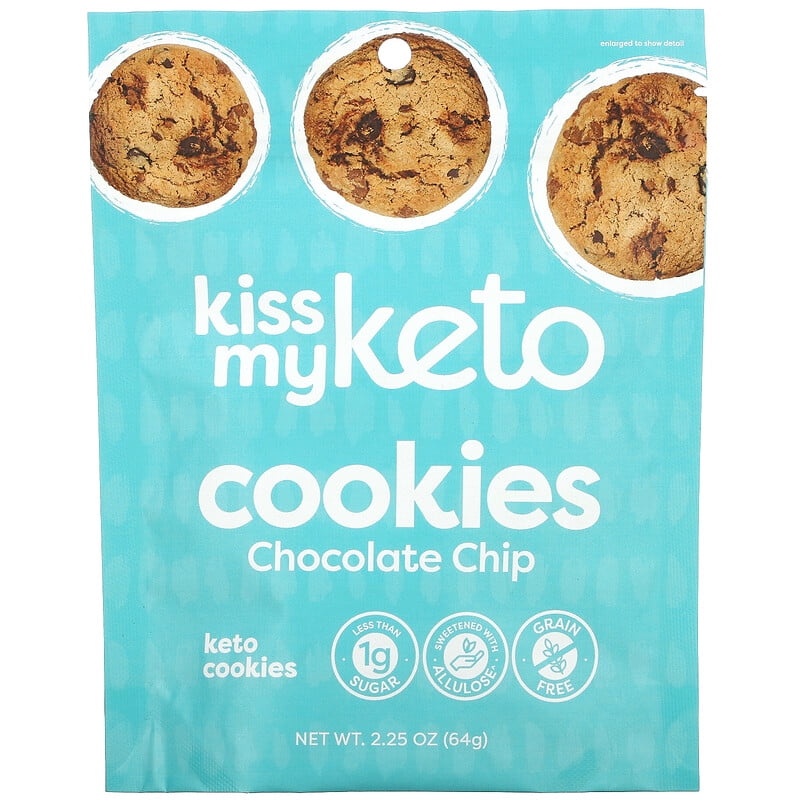 Kiss My Keto, Keto Cookies, Chocolate Chip, 2.25 oz Pack of 2