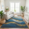 thumbnail image 7 of Addison Rugs Mayfield Premium Machine Washable Transitional Swirls Blue Rectangle Rug, 3' x 5', 7 of 7