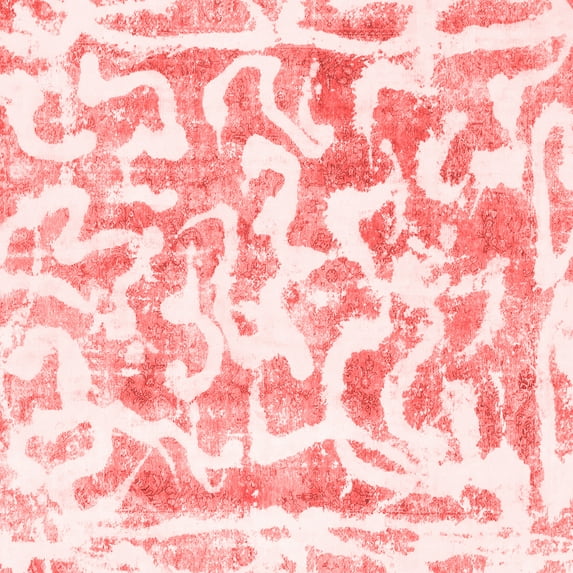 Ahgly Company Machine Washable Indoor Square Abstract Red Modern Area Rugs, 8' Square