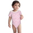 thumbnail image 2 of Yiaed Ribbon Bow Print Infant Climbing Short Sleeve Onesie One-Piece Baby Bodysuit Clothes 0-12 Months -2 Years, 2 of 6