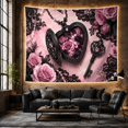 thumbnail image 6 of Heart Locket Scene with Key Pearls and Roses, Romantic Vintage Style for Gothic Decor Fans, Dark Wall Decor, Halloween Gift, Tapestry Wall Hanging for Bedroom and Dorm, 6 of 7