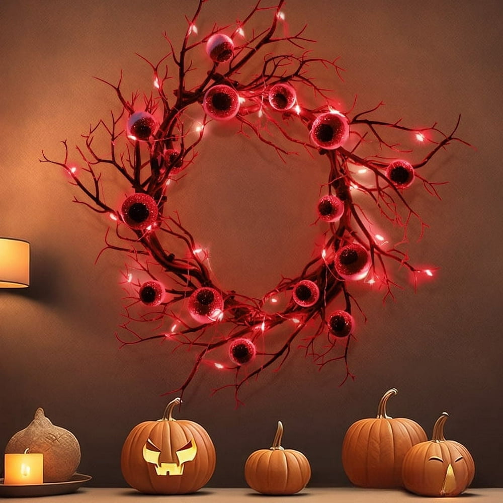 Couronne LED Halloween Pour Femme - Bandeau Lumineux Avec Citrouilles, Chauves-souris Et Fleurs Phosphorescentes - Déguisement Jour Des Morts