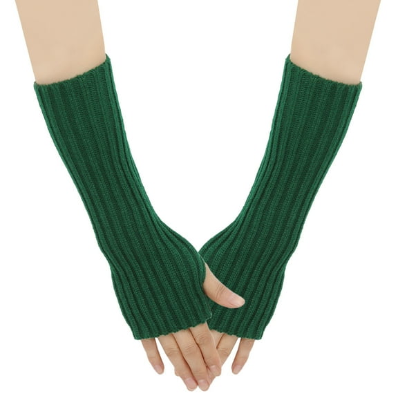Namzi Arm Warmers 1-Pair Fingerless Gloves for Cold Weather, Soft Acrylic Fibers Design, Ideal for Daily & Outdoor Winter Use,Dark Green