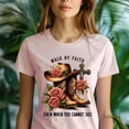 thumbnail image 5 of Walk By Faith Christian Western Cowboy Boots and Cross T-Shirt, White, Size S, 5 of 6